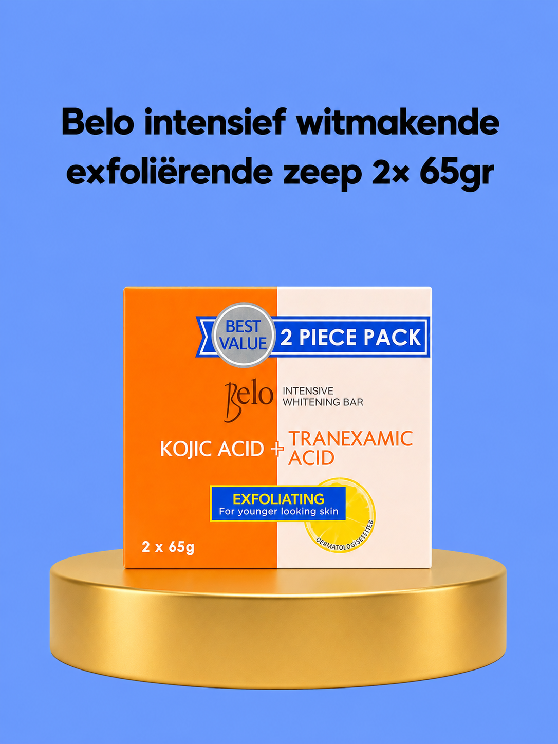 Belo Intensive Whitening Soap Extra Moisture – 2×65 g – Verhelderende &amp;amp; Hydraterende Zeep – Helpt Donkere Vlekken te Verminderen, Egaliseert de Huidtint &amp;amp; Hydrateert Intensief – Voor een Zachte, Gladde &amp;amp; Stralende Huid