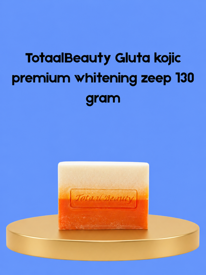 TotaalBeauty Gluta Kojic Premium Savon Blanchissant – 130 g – Verhelderende &amp;amp; Voedende Zeep – Helpt Donkere Vlekken te Verminderen, Egaliseert de Huidtint &amp;amp; Hydrateert Intensief – Voor een Gladde, Stralende &amp;amp; Gezonde Huid