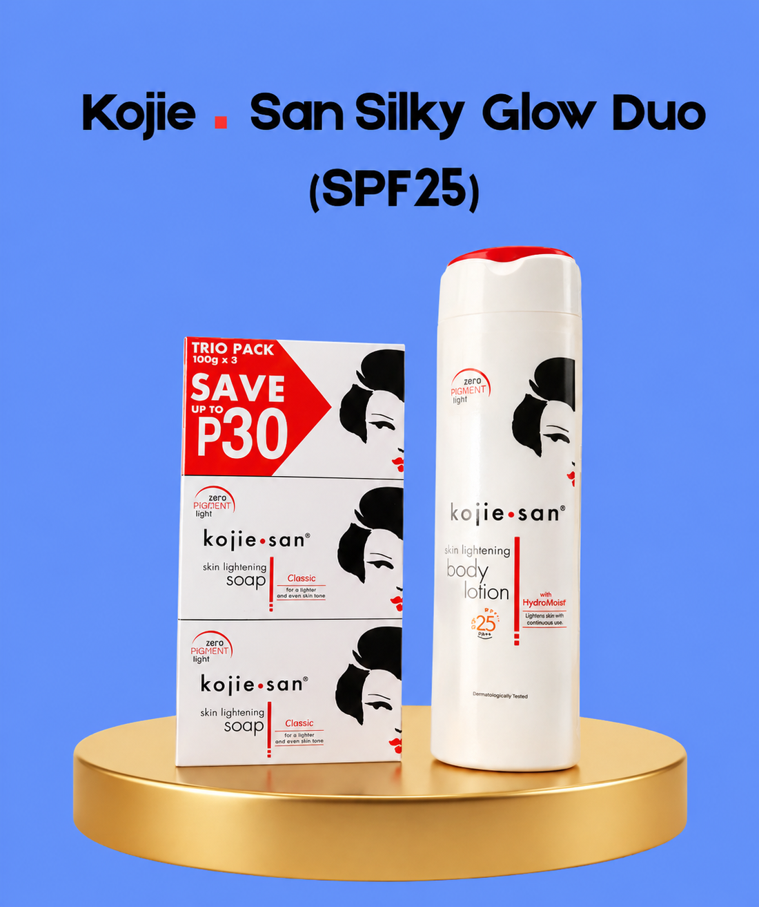Kojie San Silky Glow Duo – SPF 25 – Verhelderende &amp;amp; Beschermende Huidverzorgingsset – Helpt Donkere Vlekken te verminderen, Egaliseert de Huidtint &amp;amp; Beschermt tegen UV – Voor een Gladde, Stralende &amp;amp; Gezonde Huid