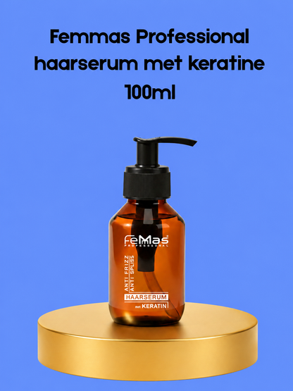 Femmas Professional Hair Serum with Keratin – 100 ml – Versterkend &amp; Beschermend Haarserum – Voedt het Haar, Vermindert Pluis en Breuk &amp; Geeft een Gladde, Glanzende en Gezonde Look