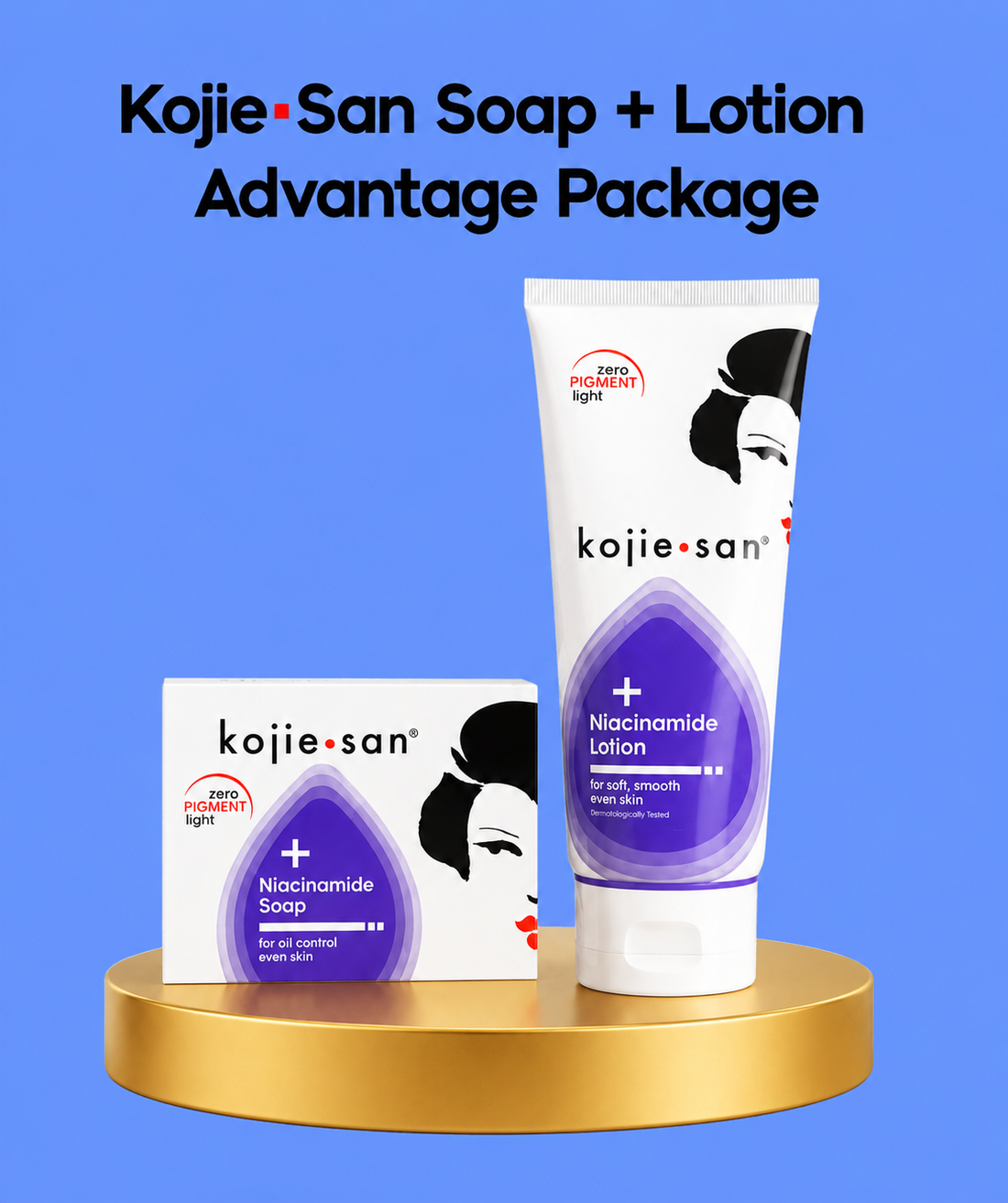Kojie San Soap + Lotion Advantage Package – Verhelderende &amp;amp; Verzorgende Huidverzorging – Helpt Donkere Vlekken te Verminderen, Egaliseert de Huidtint &amp;amp; Hydrateert – Voor een Stralende, Zachte &amp;amp; Gezonde Huid