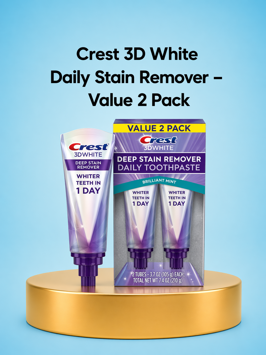 Crest 3D White Brilliance Deep Stain Remover – Groot formaat – Nieuw in Nederland – Verwijdert Diepe Tanden Vlekken, Verheldert Tanden &amp;amp; Beschermt Tandglazuur – Voor een Stralende, Witte &amp;amp; Gezonde Glimlach