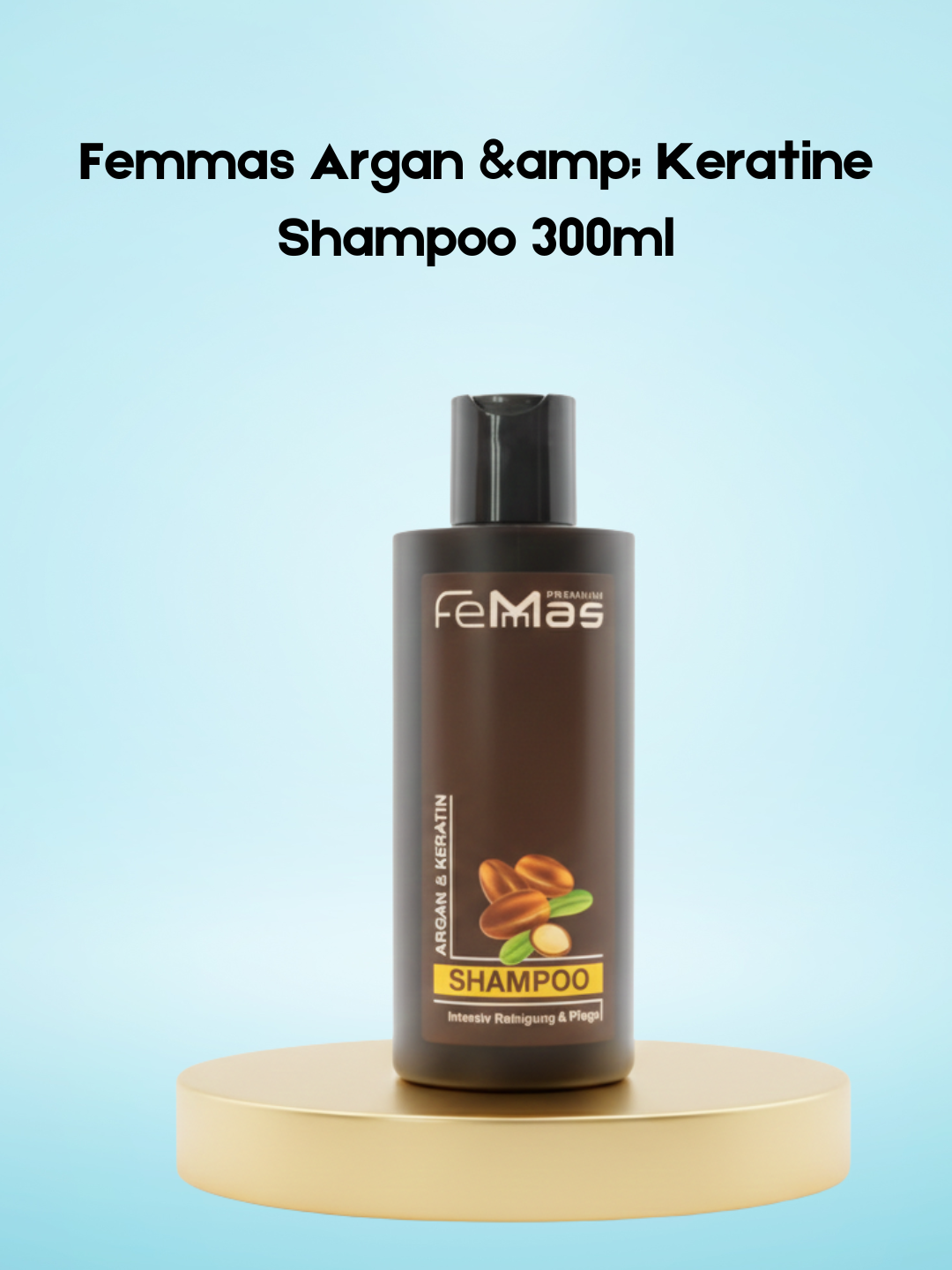 Femmas Argan &amp; Keratin Shampoo – 300 ml – Voedende &amp; Herstellende Shampoo – Reinigt Zacht, Versterkt het Haar, Vermindert Pluis &amp; Geeft Glans – Voor Sterk, Zacht &amp; Gezond Uitziend Haar