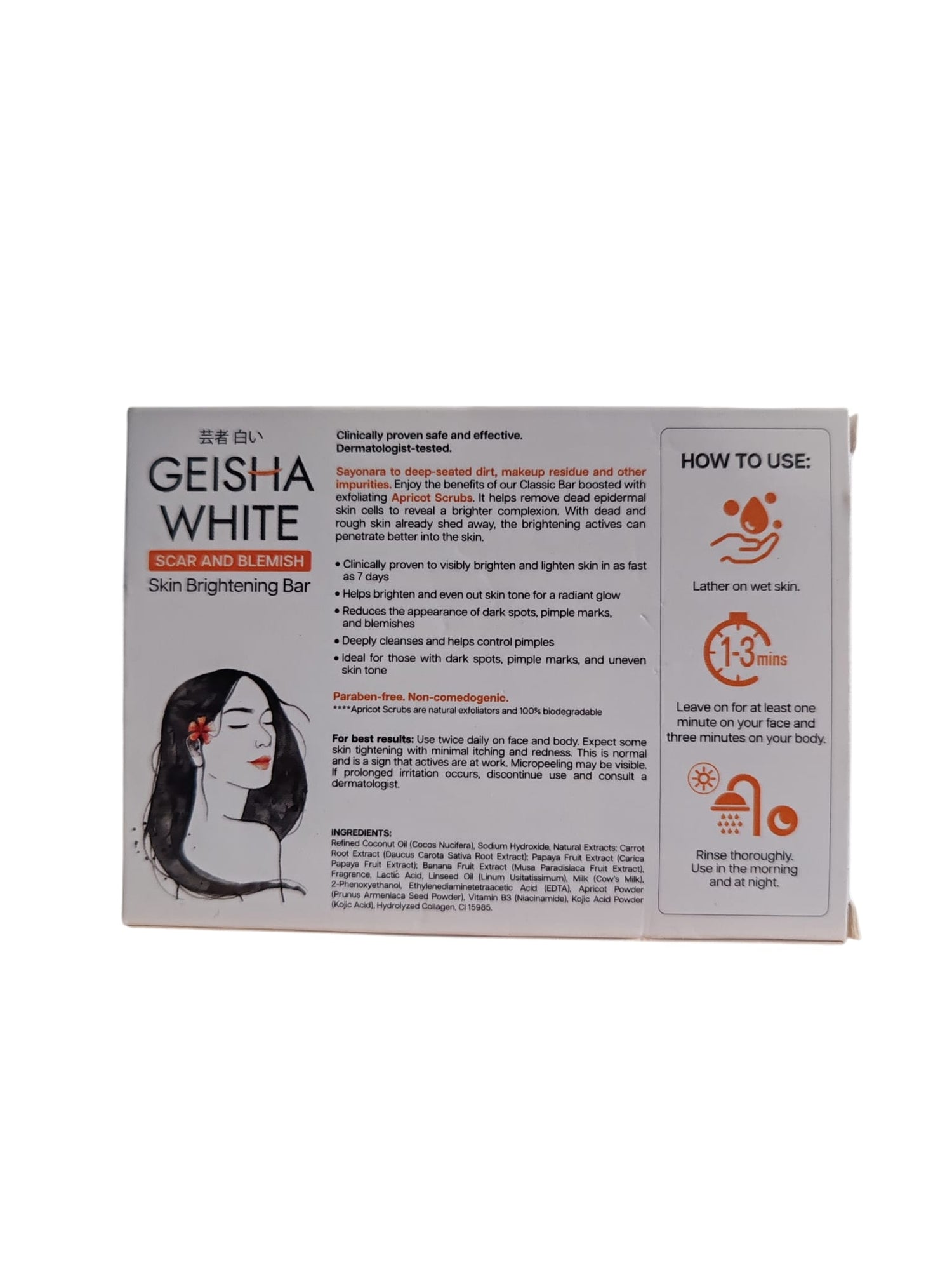 Geisha white Scar and Blemish Skin Brightening Bar Intense 2x65 gram