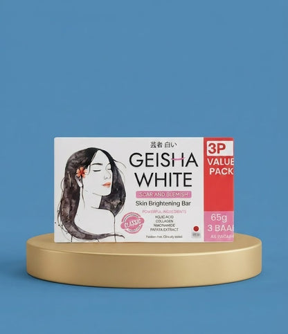 Geisha White Scar &amp;amp; Blemish Skin Brightening Bar Intense – Professionele Whitening Zeep – Intensief Herstel voor Donkere Vlekken &amp;amp; Littekens – Egaliseert Huidtint, Verheldert &amp;amp; Hydrateert – Stralende, Soepele &amp;amp; Gezonde Huid – 2x65g