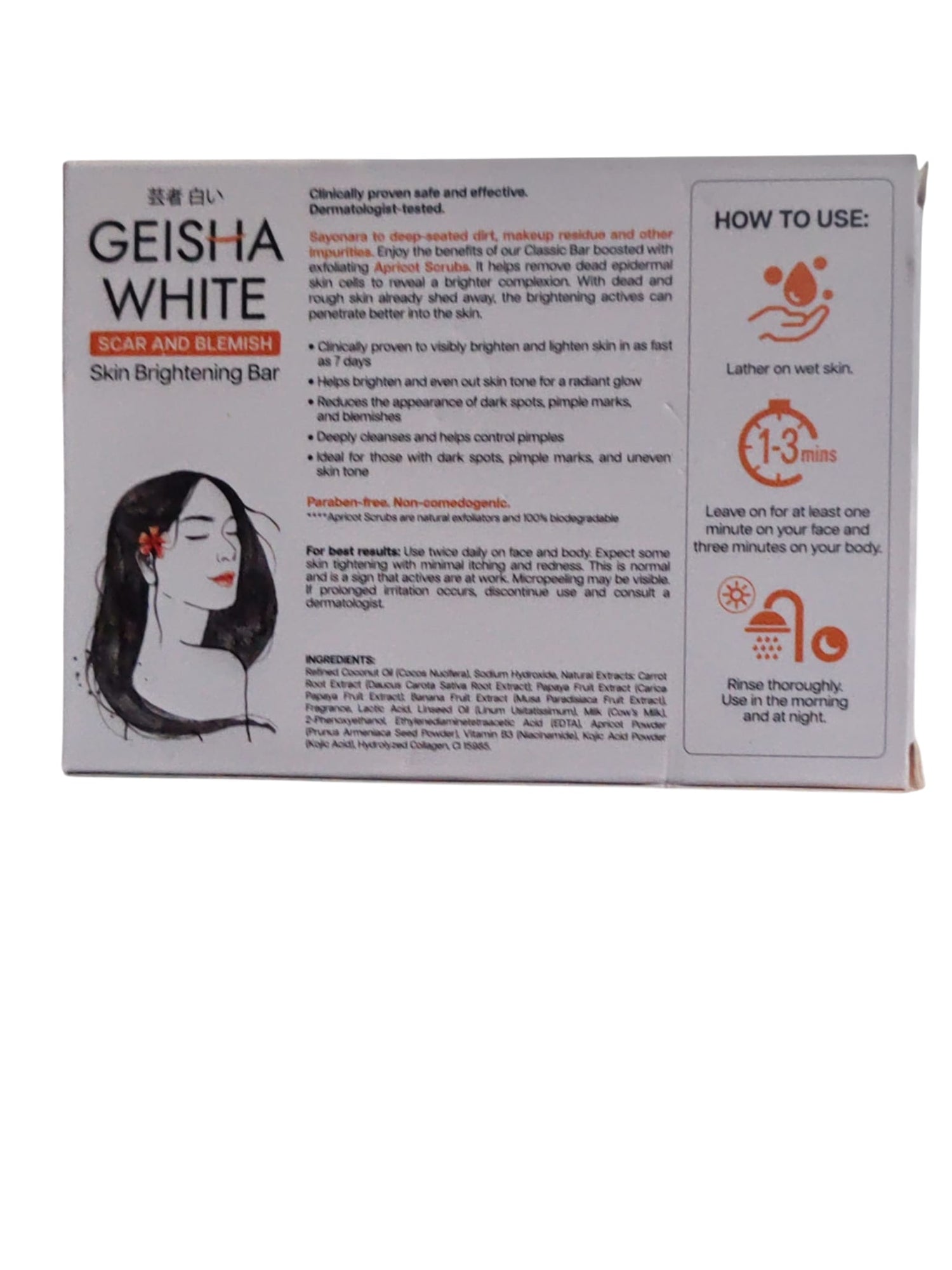 Geisha white Scar and Blemish Skin Brightening Bar Classic 3x65 gram