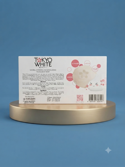 Tokyo White Natural Whitening &amp; Moisturizing Soap Duo Pack – 2 × 100 g – Verhelderende Gezichts- &amp; Lichaamszeep – Helpt Donkere Vlekken te Verminderen, Egaliseert de Huidtint &amp; Hydrateert de Huid – Voor een Zachte, Gladde &amp; Stralende Huid