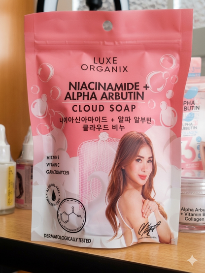 Luxe Organix Niacinamide + Alpha Arbutin Cloud Soap 100g ⭐ Verhelderende Zeep voor een Stralende en Egalere Huid