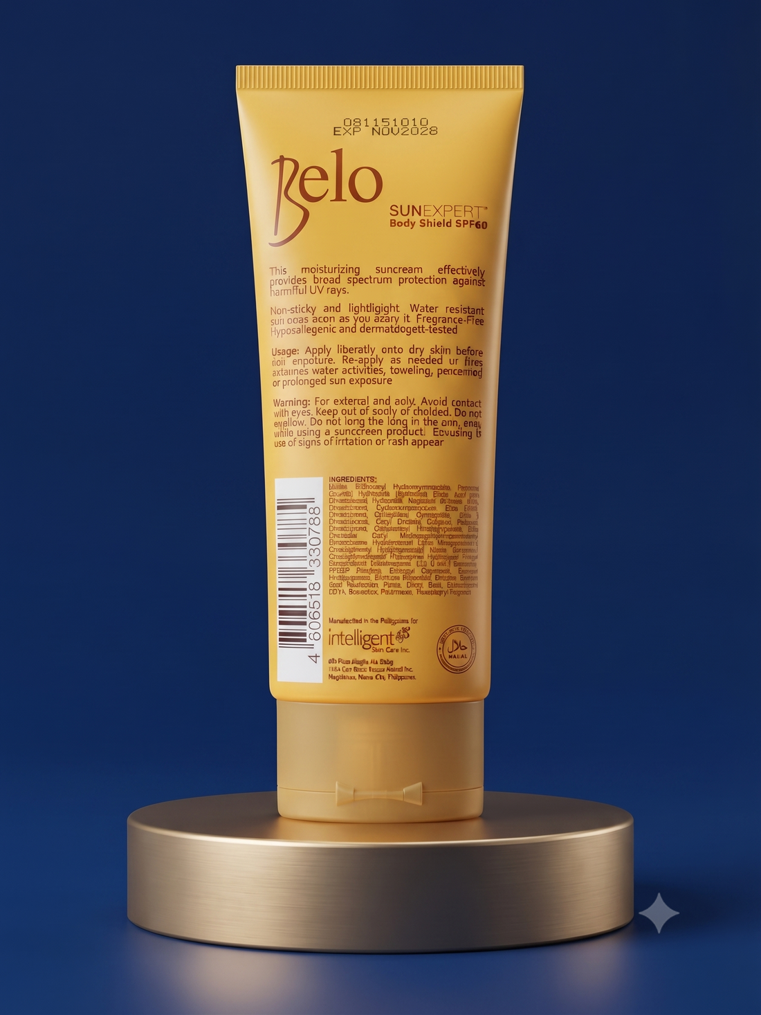 Belo SunExpert SPF 60 PA++++ Body Sunscreen – 100 ml – Zonnebrandcrème voor het Lichaam – Hoge UVA/UVB-bescherming, Niet-Plakkerig, Hypoallergeen &amp; Parabenenvrij – Voor Dagelijkse Zonbescherming &amp; een Gezonde Huid