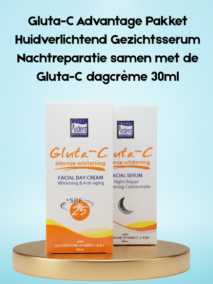 Forfait Avantage Gluta-C Sérum Visage Éclaircissant Réparateur de Nuit avec la crème de jour Gluta-C 30 ml