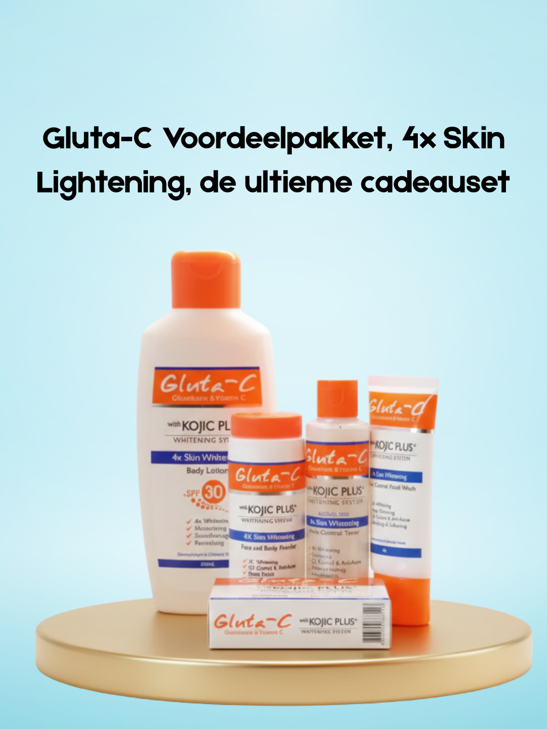 Gluta-C  Voordeelpakket, 4x Skin Lightening, de  ultieme cadeauset