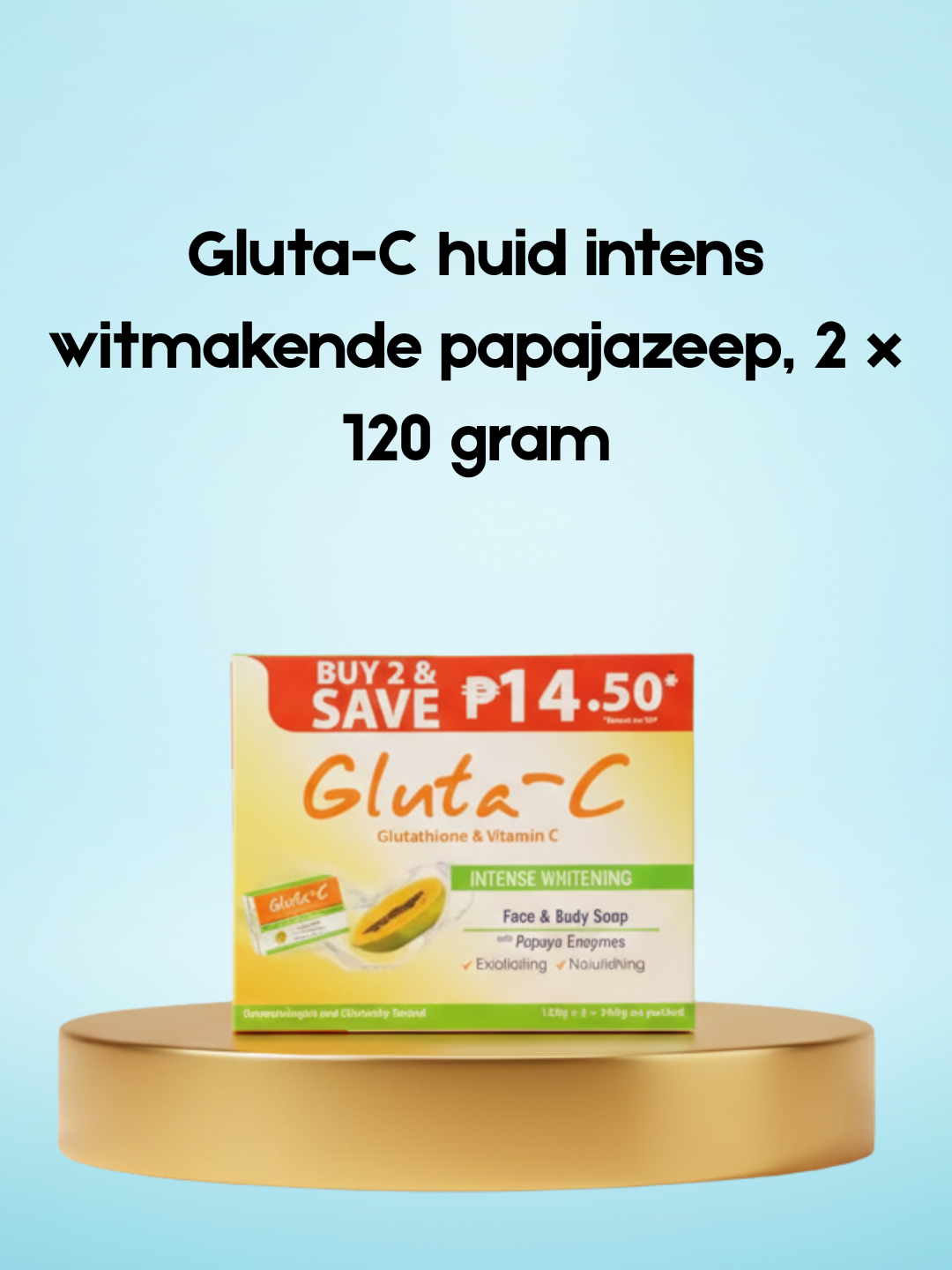 Gluta-C huid intens witmakende papajazeep, 2 x 120 gram