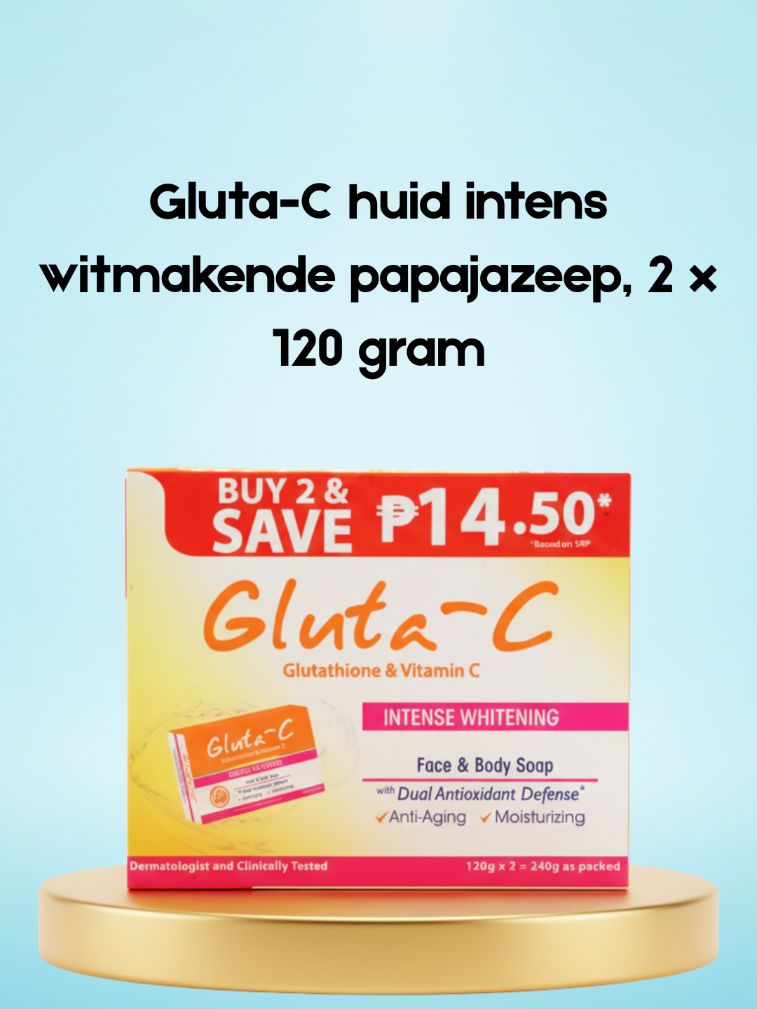 Gluta-C skin intense whitening papaya soap, 2 x 120 grams