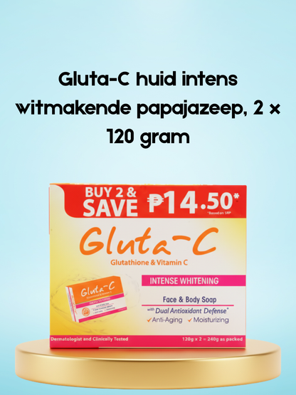 Gluta-C huid intens witmakende papajazeep, 2 x 120 gram
