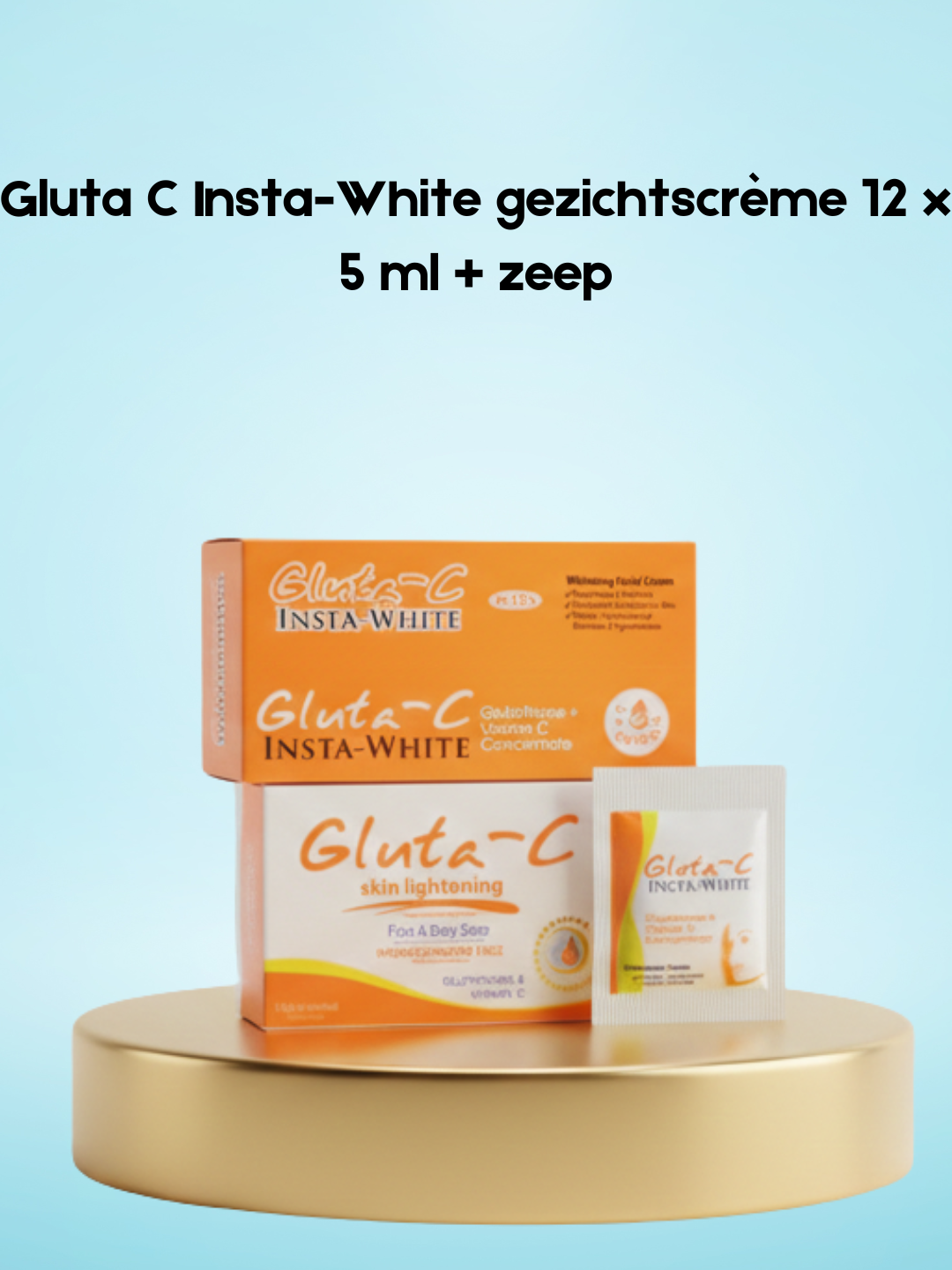 Gluta-C Insta-White Face Cream + Soapream – 12×5 g – Ensemble de soins hydratants et hydratants – Aide à nettoyer, égaliser la teinte d&