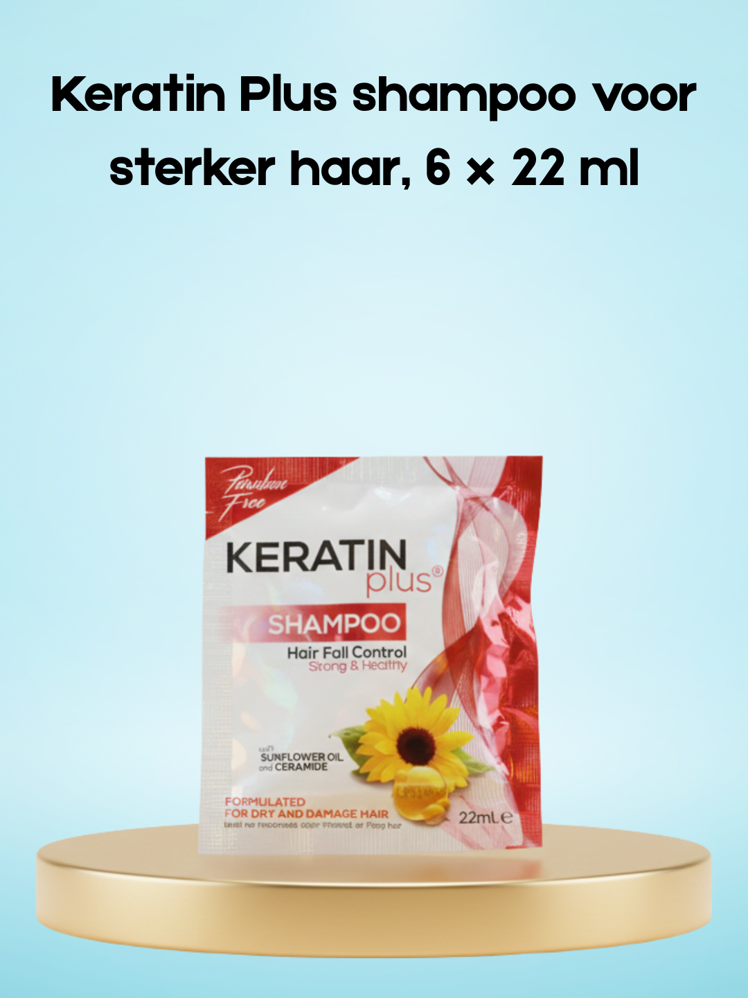 Shampooing Keratin Plus pour des cheveux plus forts, 6 x 22 ml