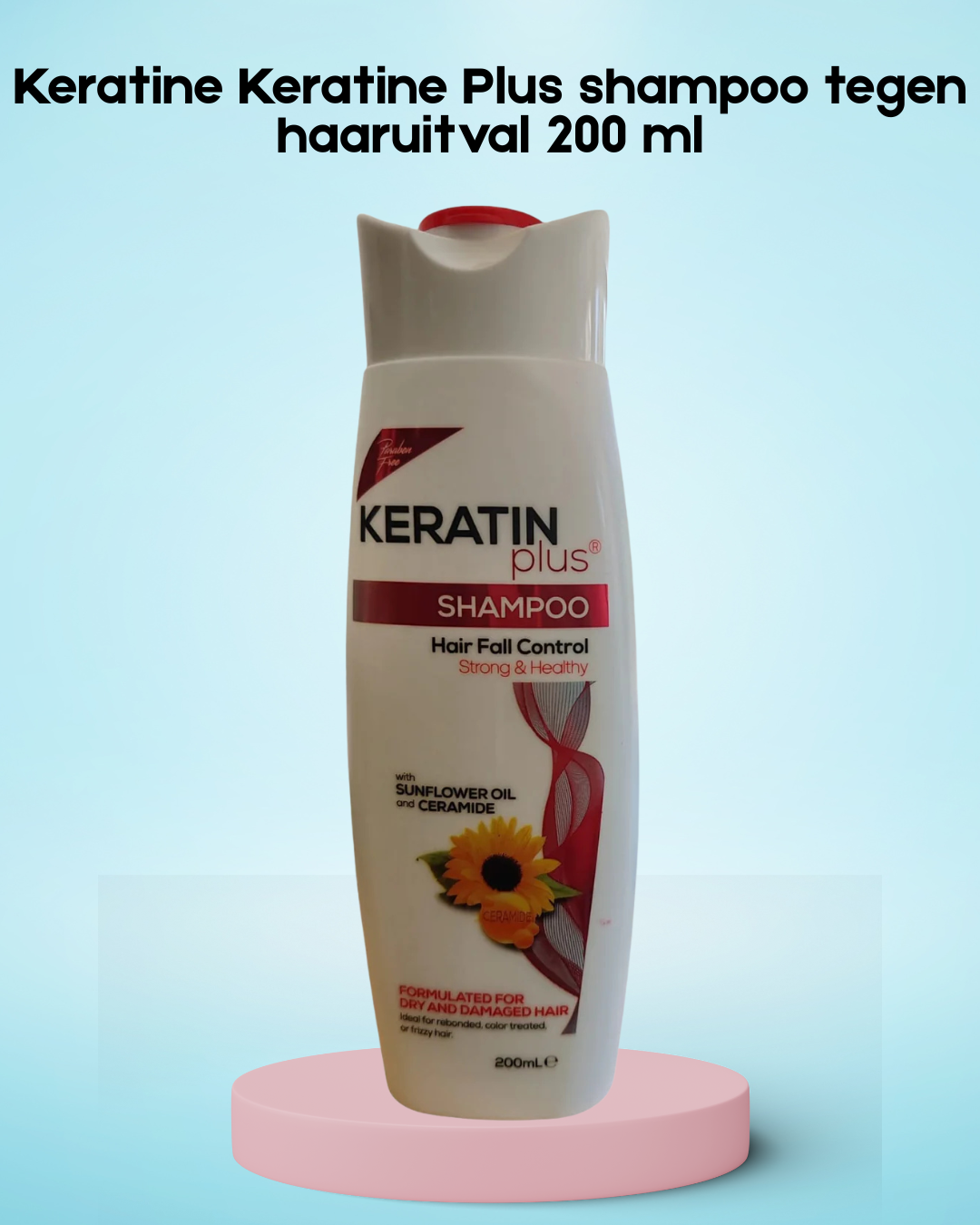 Shampooing Keratin Plus contre la chute des cheveux 200 ml avec 2 traitements Keratin Plus GRATUITS