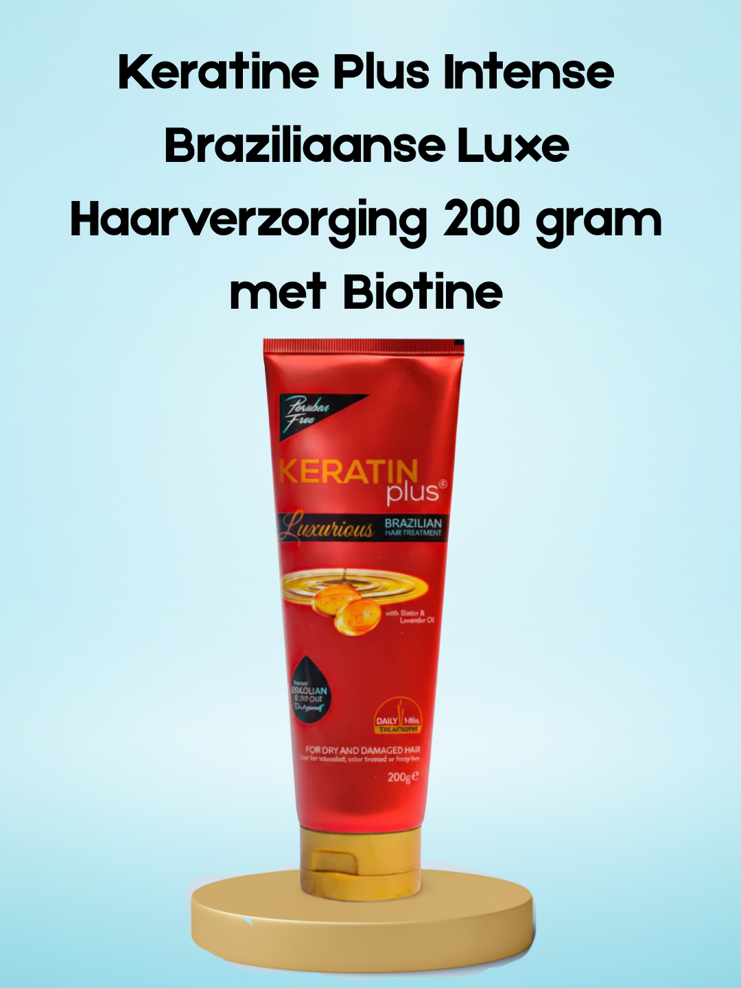 Traitement capillaire brésilien intense Keratin Plus Luxurious 200 grammes avec biotine