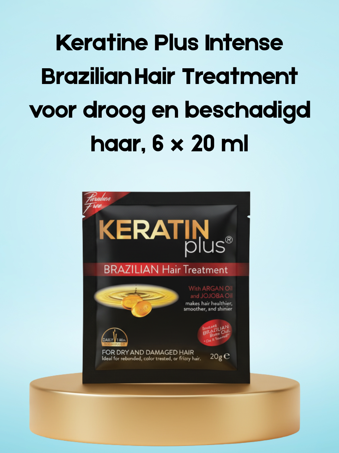 Keratin Plus Intense Braziliaanse Haarverzorging voor droog en beschadigd haar, 6 x 20 ml