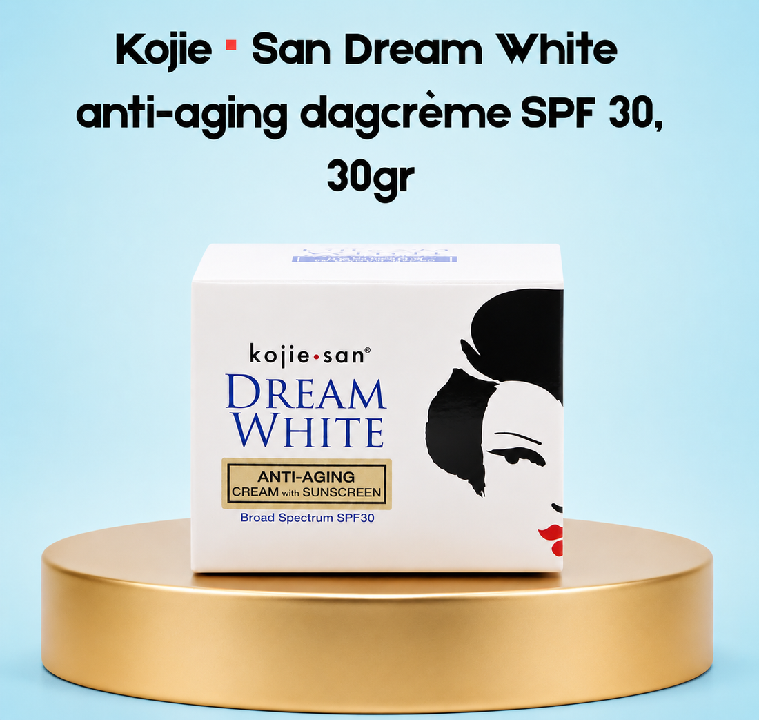 Kojie San Dream White Anti-Aging Day Cream SPF 30 – 30 g – Verhelderende &amp; Beschermende Dagcrème – Vermindert Donkere Vlekken, Egaliseert de Huidtint &amp; Beschermt tegen UV-stralen – Voor een Gladde, Stralende &amp; Jeugdige Teint