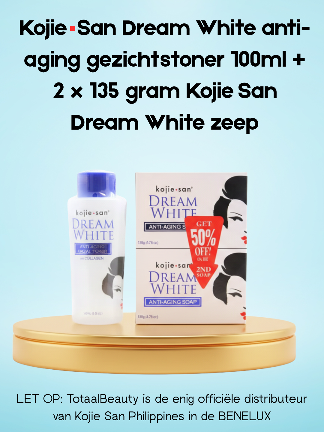Kojie San Dream White anti-aging gezichtstoner 100ml + 2 x 135 gram Kojie San Dream White zeep