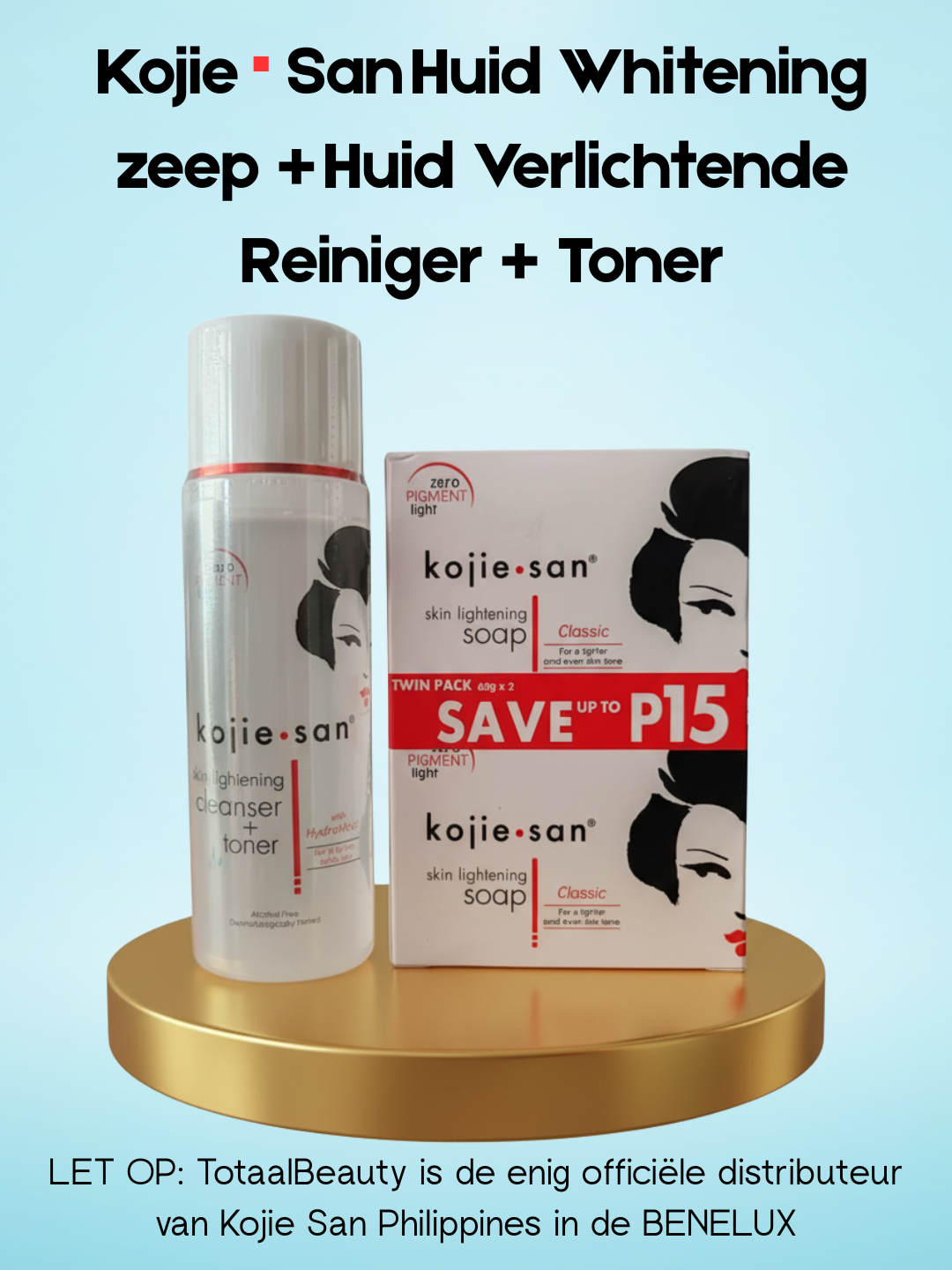 Savon éclaircissant pour la peau Kojie San + nettoyant éclaircissant pour la peau + tonique