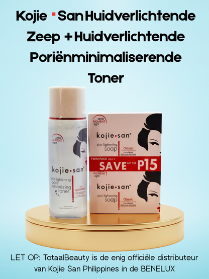 Kojie San Huidverlichtende Zeep + Huidverlichtende Poriënminimaliserende Toner