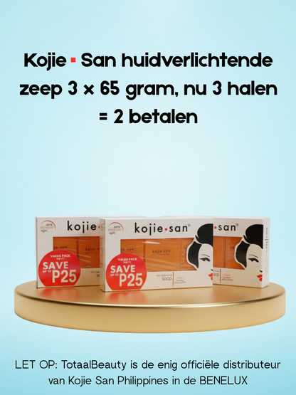 Savon éclaircissant pour la peau Kojie San 3 x 65 grammes, obtenez-en 3 = payez-en 2