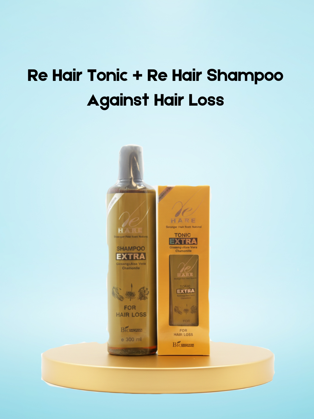 Re Hair Tonic + Re Hair Shampoo Against Hair Loss – Complete Haarverzorgingsset – Versterkt Haarwortels, Vermindert Chronisch Haarverlies &amp; Bevordert Gezonde Haargroei – Voor Sterk, Dikker &amp; Glanzend Haar