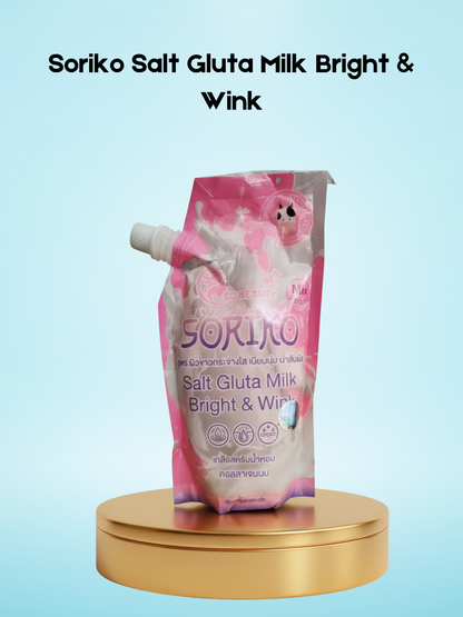 Soriko Salt Gluta Milk Bright &amp;amp; Wink – Lait corporel hydratant et hydratant – Helpt Donkere Vlekken te Verminderen, Egaliseert de Huidtint &amp;amp; Verfrist – Voor een Zachte, Stralende &amp;amp; Gezonde Huid