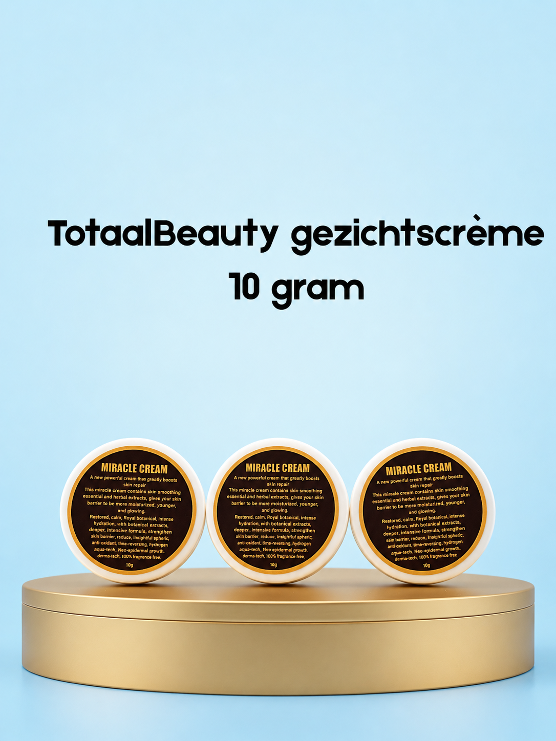 TotaalBeauty Face Cream – 10 g – Hydraterende &amp; Verzorgende Gezichtscrème – Hydrateert, Verzacht en Beschermt de Huid – Voor een Gladde, Stralende &amp; Gezonde Teint