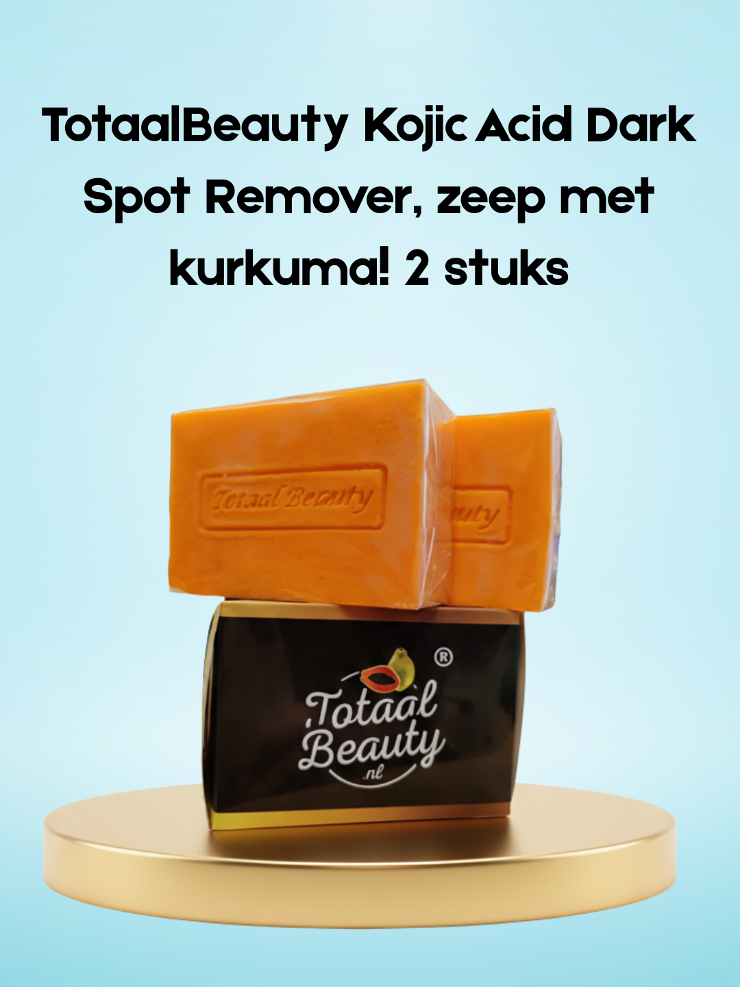 TotaalBeauty Kojic Acid Dark Spot Remover, zeep met kurkuma! 2 stuks