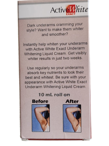 Underarm Whitening Liquid Cream – 10 ml – Geavanceerde Verhelderende &amp; Voedende Formule – Helpt Donkere Verkleuringen van de Oksels te Verminderen, Egaliseert de Huidtint &amp; Biedt Langdurige Hydratatie – Voor Frisse, Gladde &amp; Natuurlijk Stralende Oksels