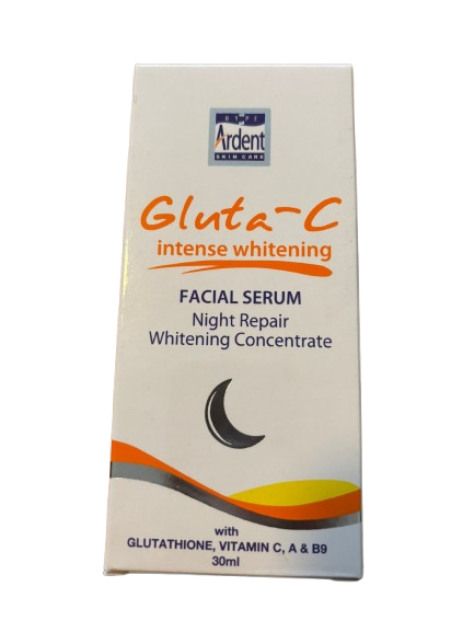 Gluta-C Sérum éclaircissant pour le visage réparateur de nuit – 30 ml – Verhelderende &amp;amp; Herstellende Nachtserum – Vermindert Donkere Vlekken, Egaliseert de Huidtint &amp;amp; Ondersteunt Huidverjonging – Voor een Gladde, Stralende &amp;amp; Gezonde Teint