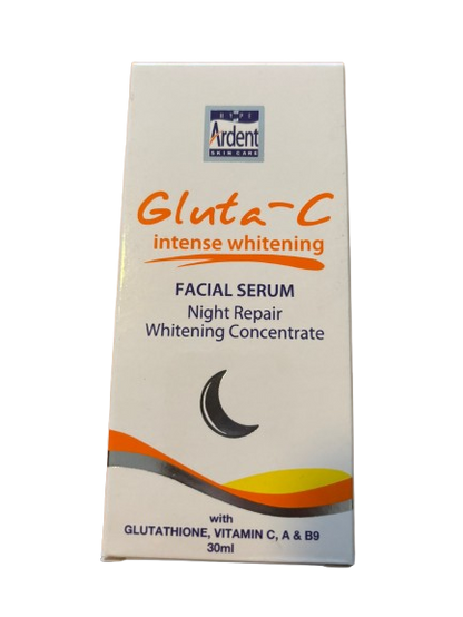Gluta-C Sérum éclaircissant pour le visage réparateur de nuit – 30 ml – Verhelderende &amp;amp; Herstellende Nachtserum – Vermindert Donkere Vlekken, Egaliseert de Huidtint &amp;amp; Ondersteunt Huidverjonging – Voor een Gladde, Stralende &amp;amp; Gezonde Teint