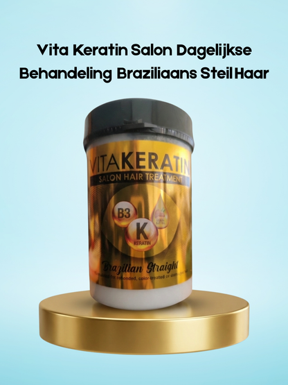 Vita Keratin Salon Hair Treatment – Professionele Keratine Haarbehandeling – Intensief Herstel voor Beschadigd &amp; Droog Haar – Glans, Zachtheid &amp; Anti-Pluis - Diep Haarherstel voor Chemisch Behandeld Haar – Glad, Sterk &amp; Gezond Resultaat