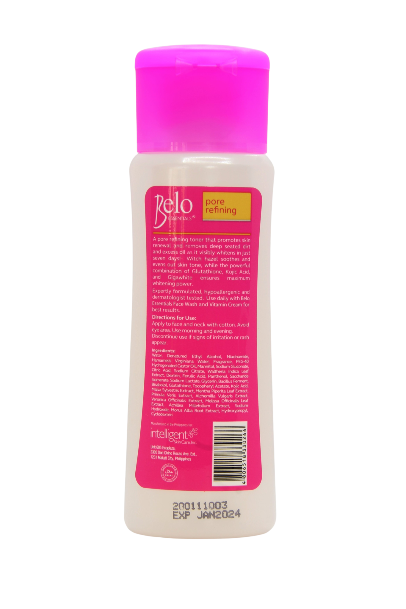 Tonique affinant les pores Belo Essentials 100 ml