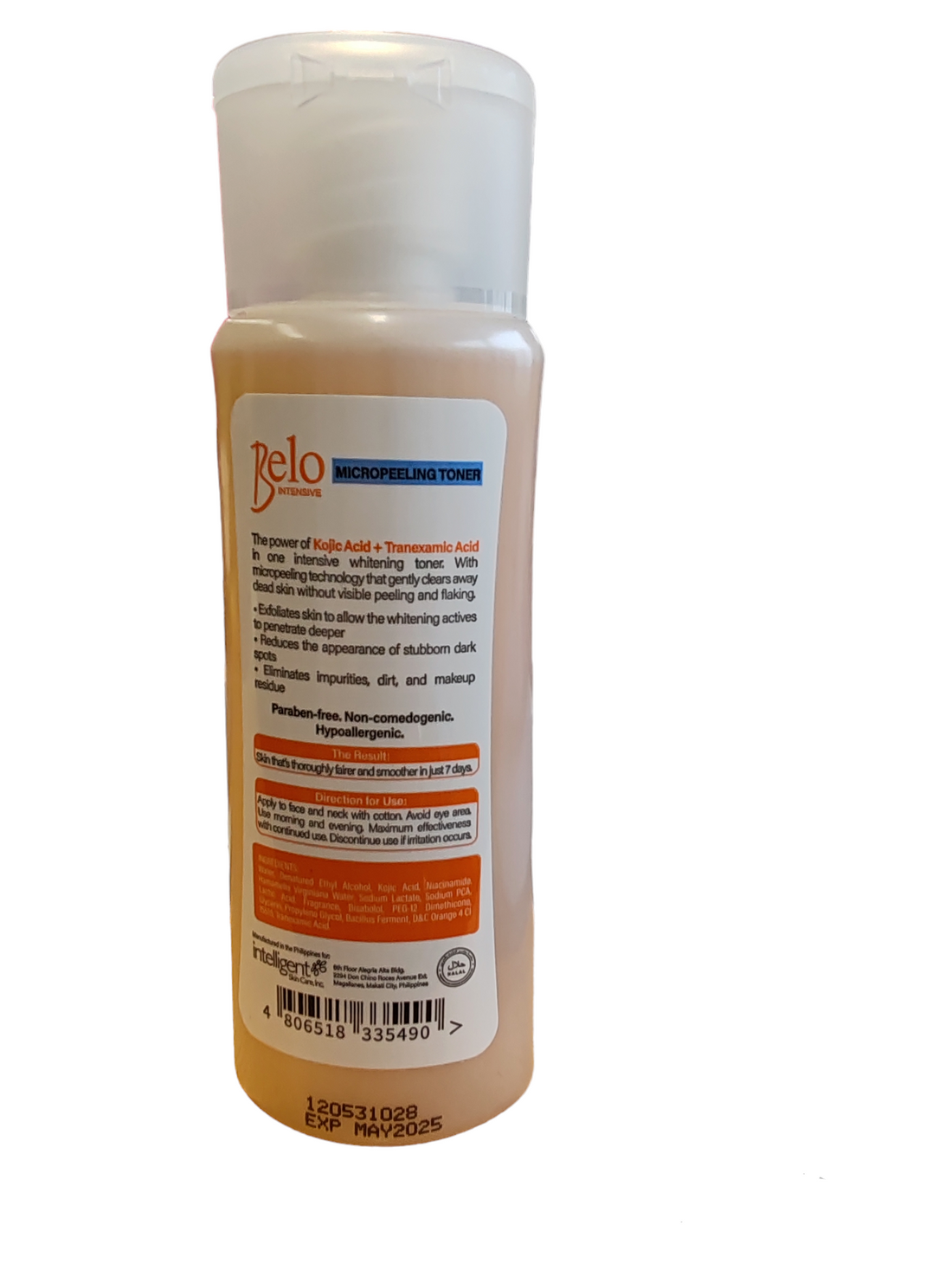 Tonique blanchissant intensif micropeeling Belo 100 ml