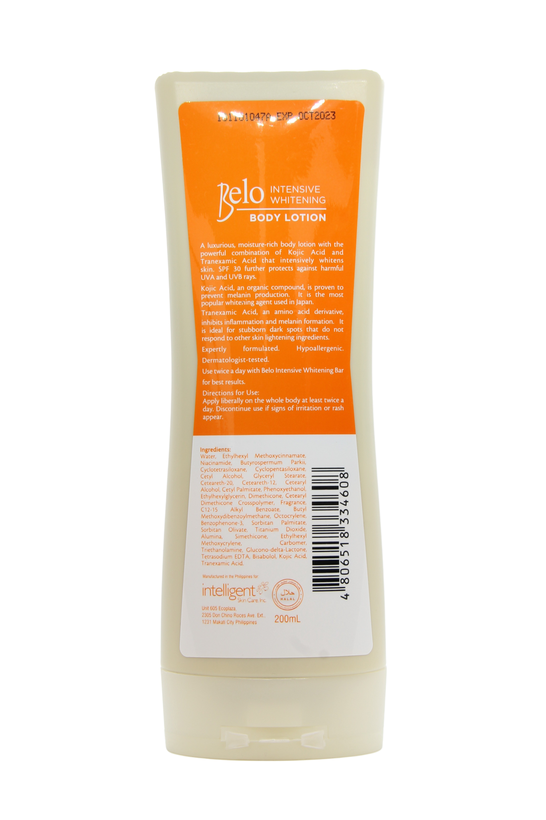 Belo Intensieve huidverlichtende bodylotion SPF30, 200 ml