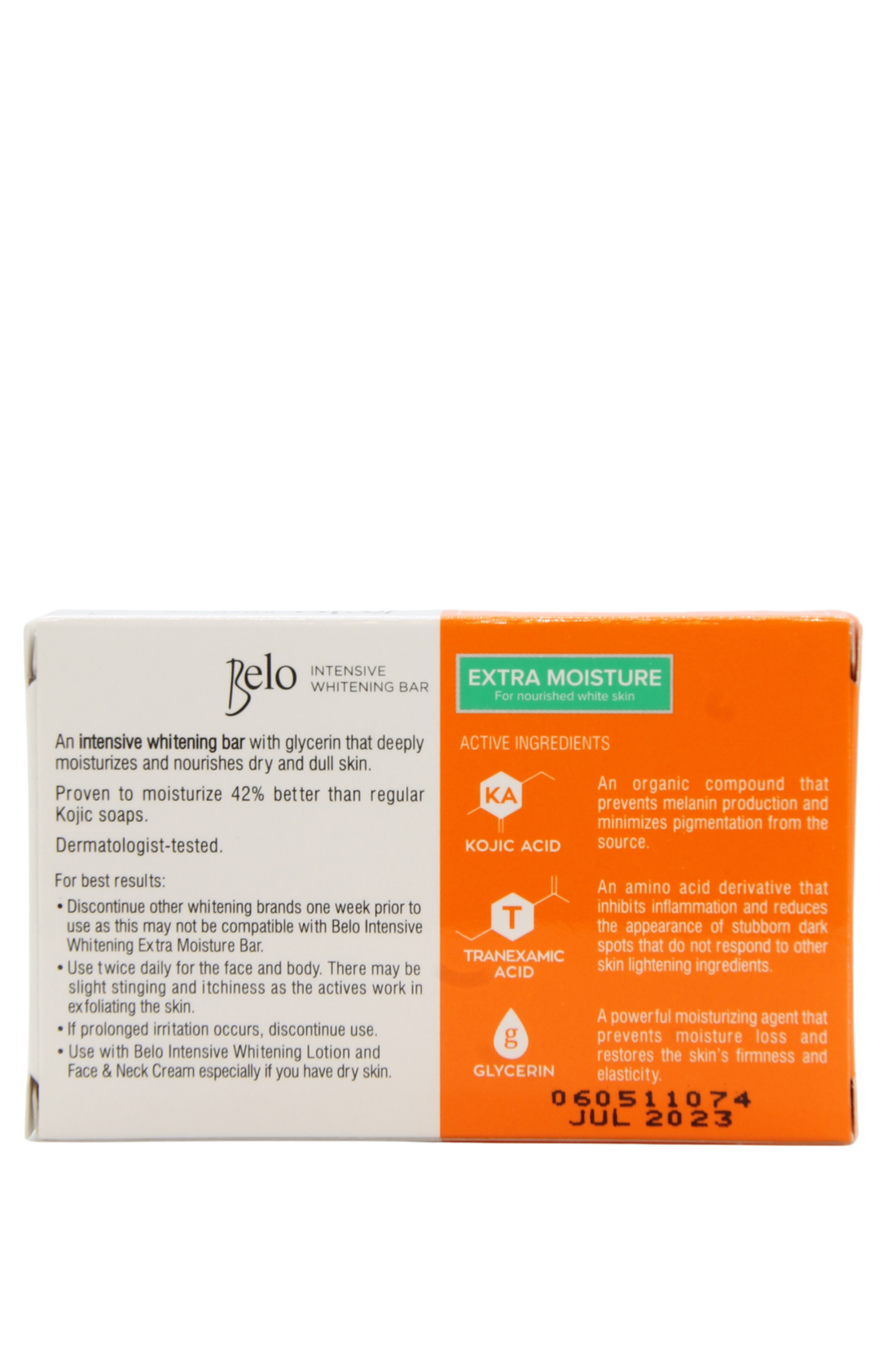 Belo savon blanchissant intensif extra hydratant 65 grammes