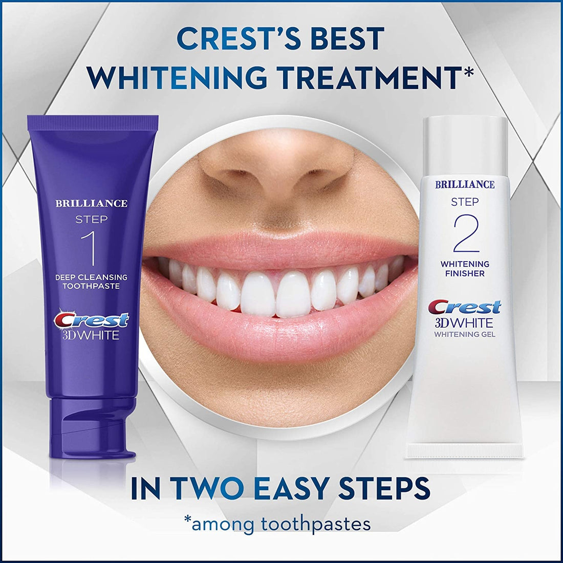 Crest Brilliance et Blanchiment 2 étapes, dentifrice + gel