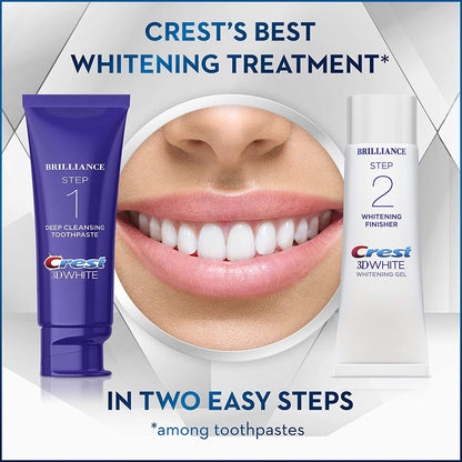 Crest Brilliance et Blanchiment 2 étapes, dentifrice + gel