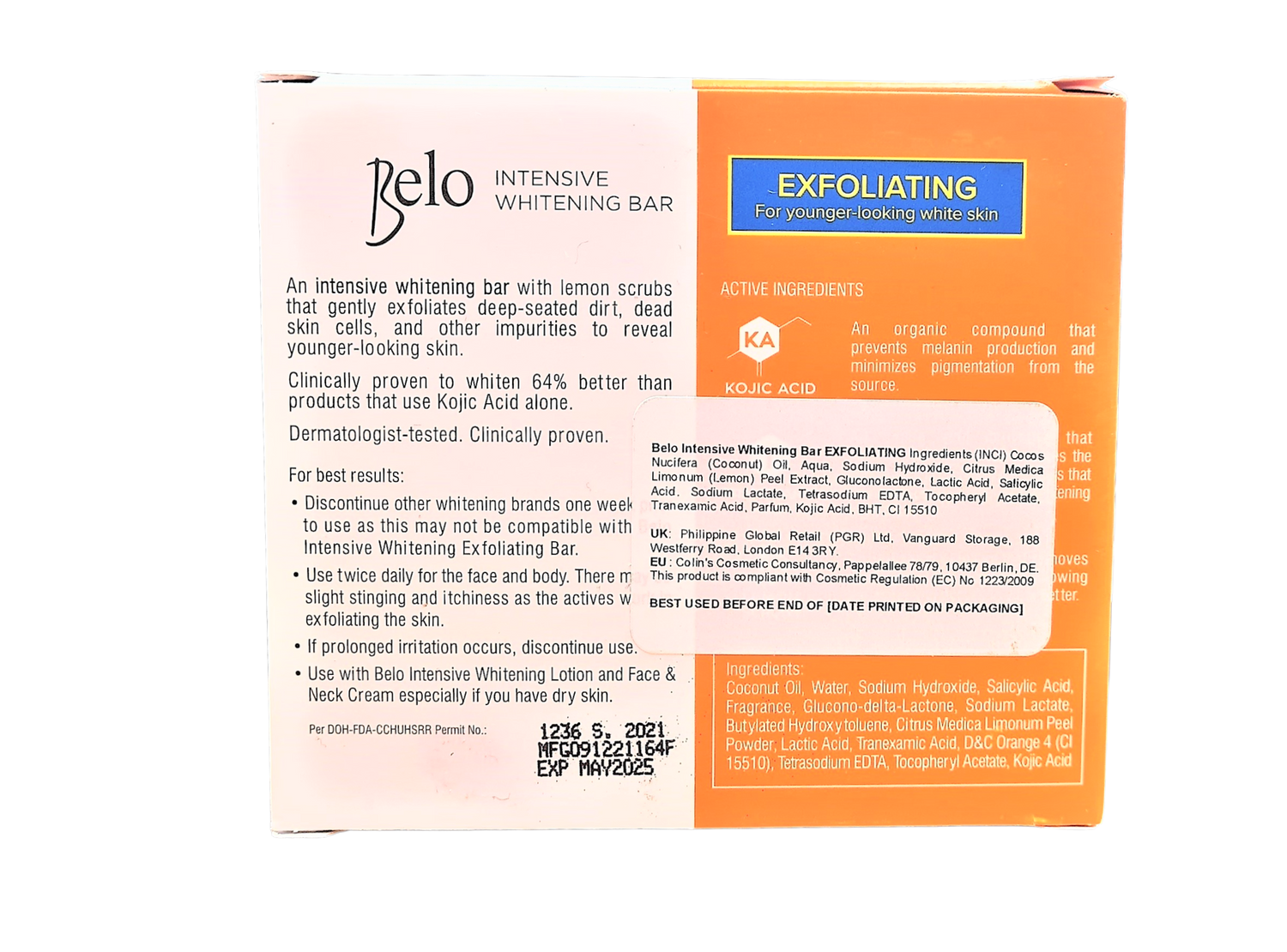 Savon exfoliant blanchissant intensif Belo 2x 65gr