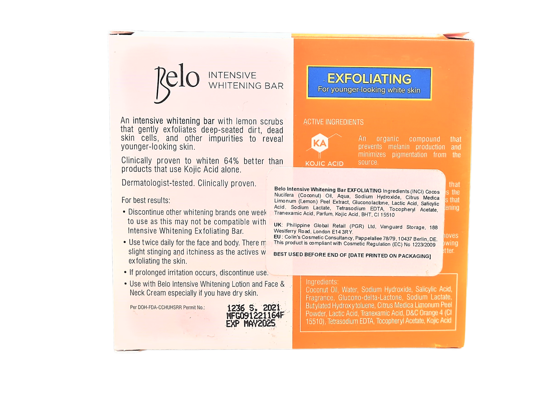 Savon exfoliant blanchissant intensif Belo 2x 65gr