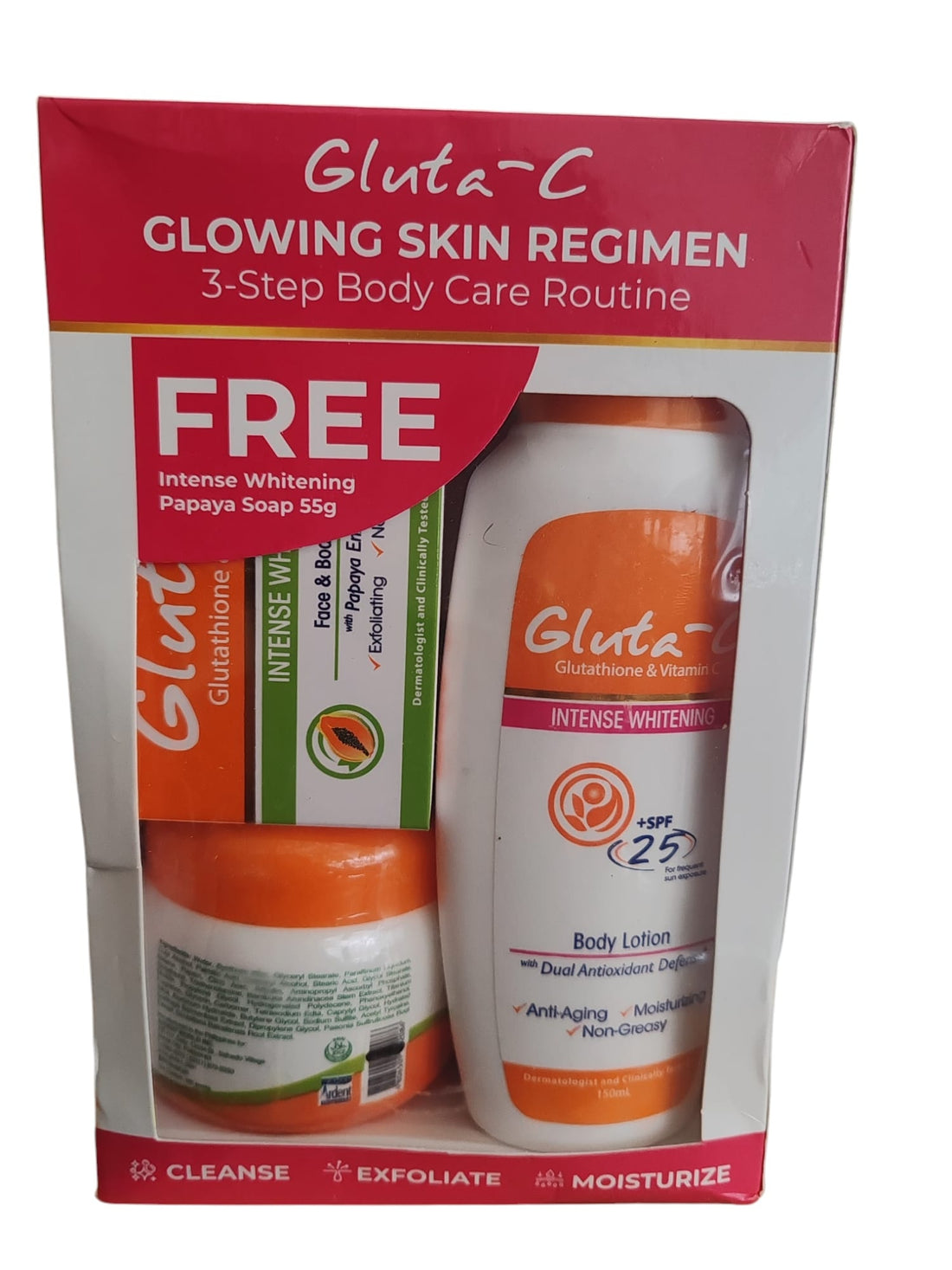 Lot de 2 savons sans lotion corporelle Gluta C Value Pack