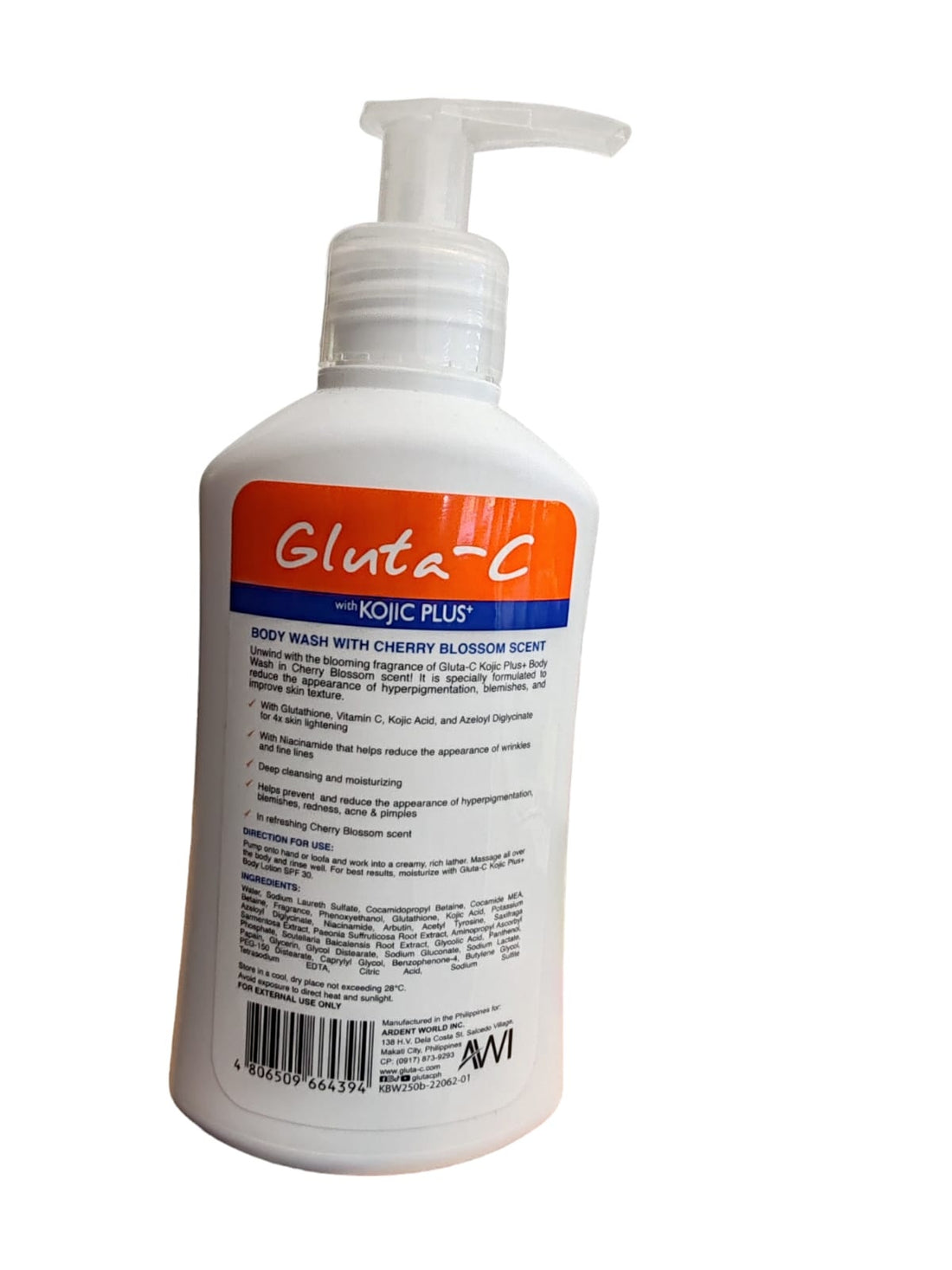 Gluta C avec Kojic Plus Gel douche éclaircissant pour le corps 500 ml