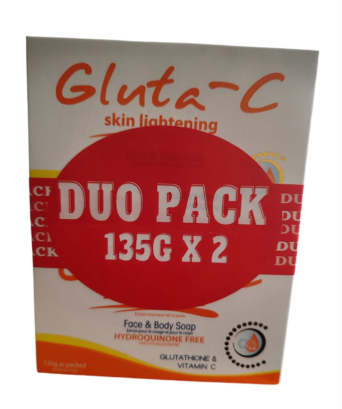 Duo de savons éclaircissants pour le visage et le corps au glutamate C, 270 grammes