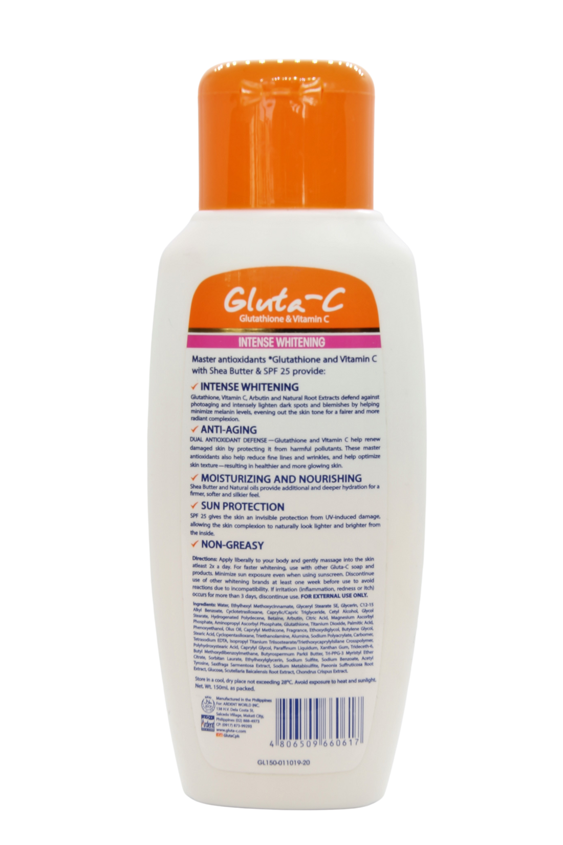 Gluta-C Lait Corps Anti-Pigment Intense SPF25 150 g