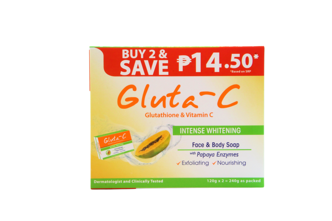 Savon blanchissant intense à la papaye Gluta-C, 2 x 120 grammes