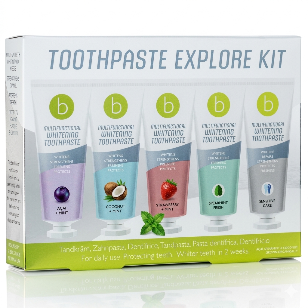 Toothpaste Explore Kit – Complete Mondverzorgingsset – Bevat Tandpasta voor Grondige Reiniging, Bescherming tegen Tandbederf &amp;amp; Frisse Adem – Voor Gezonde, Schone &amp;amp; Stralende Tanden